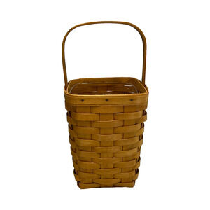 1999 Longaberger Large Peg Basket w/Protector 6.5"L x 6.5"W x 8"H